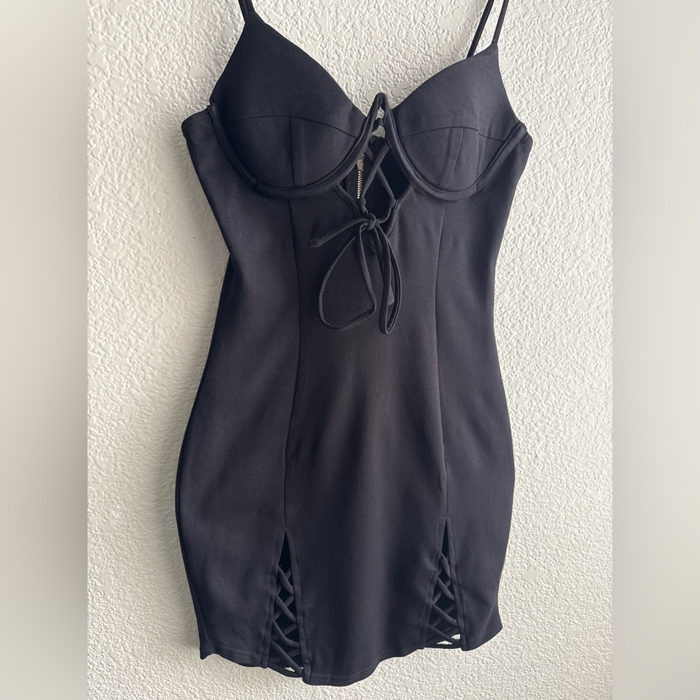 Privy Black Cutout Body Con Mini Dress LBD